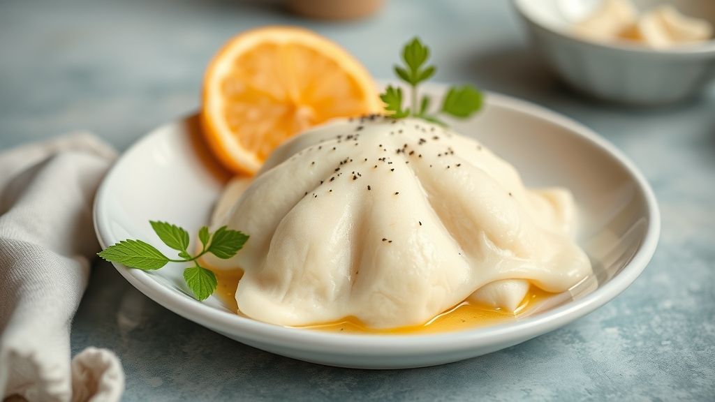 Pastéis dourados e crocantes com massa de mandioca servidos em prato rústico com molho de acompanhamento