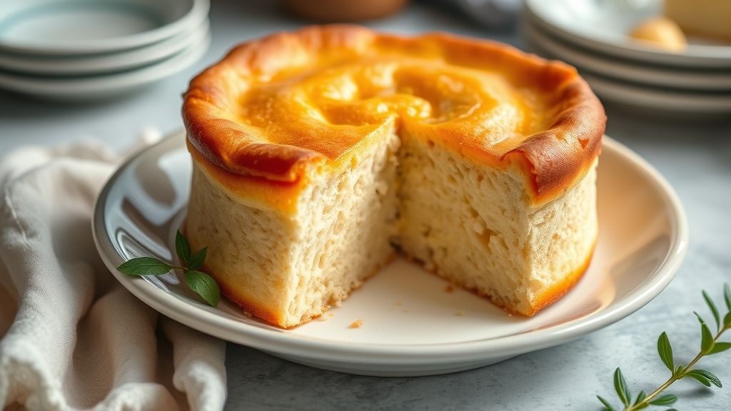 Bolo dourado e bonito, recém-desformado, mostrando a casquinha leve obtida com a mistura para untar sem farinha