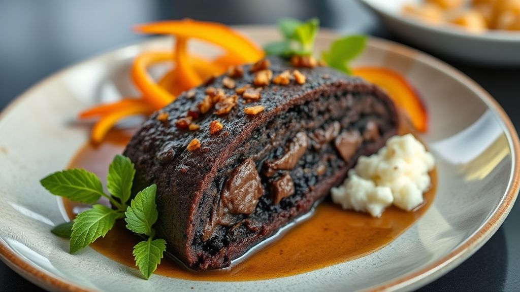 Bolo nega maluca fofinho com cobertura de chocolate, cortado em fatias e servido de forma apetitosa