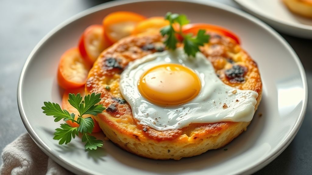 Bolo dourado e fofinho servido em prato branco, polvilhado com açúcar de confeiteiro, em estilo caseiro e apetitoso