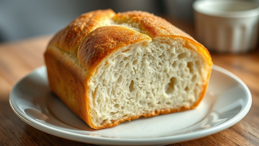 Pão caseiro artesanal, dourado e crocante, com miolo leve e aparência irresistível