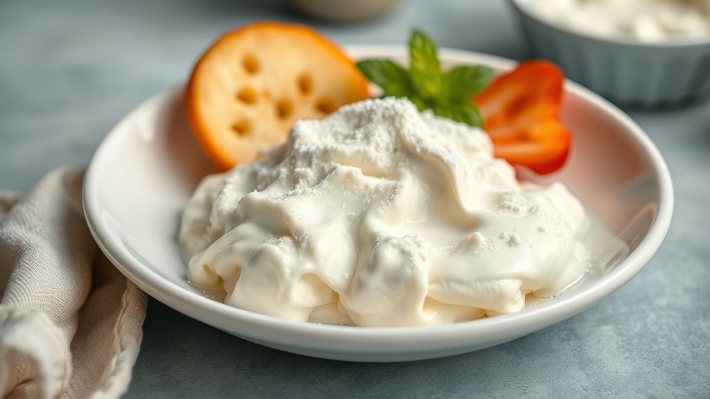 Creme de leite Ninho liso e aerado servido em uma tigela, com aparência brilhante e textura irresistível