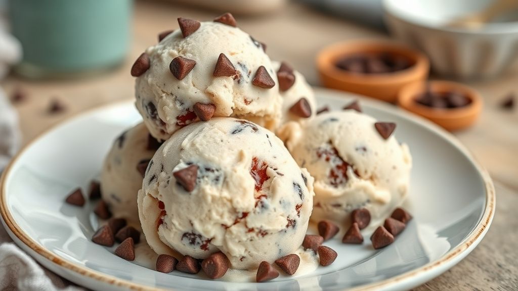 Taça de sorvete de flocos caseiro cremoso, com pedaços de chocolate, servida de forma irresistível e bem gelada.