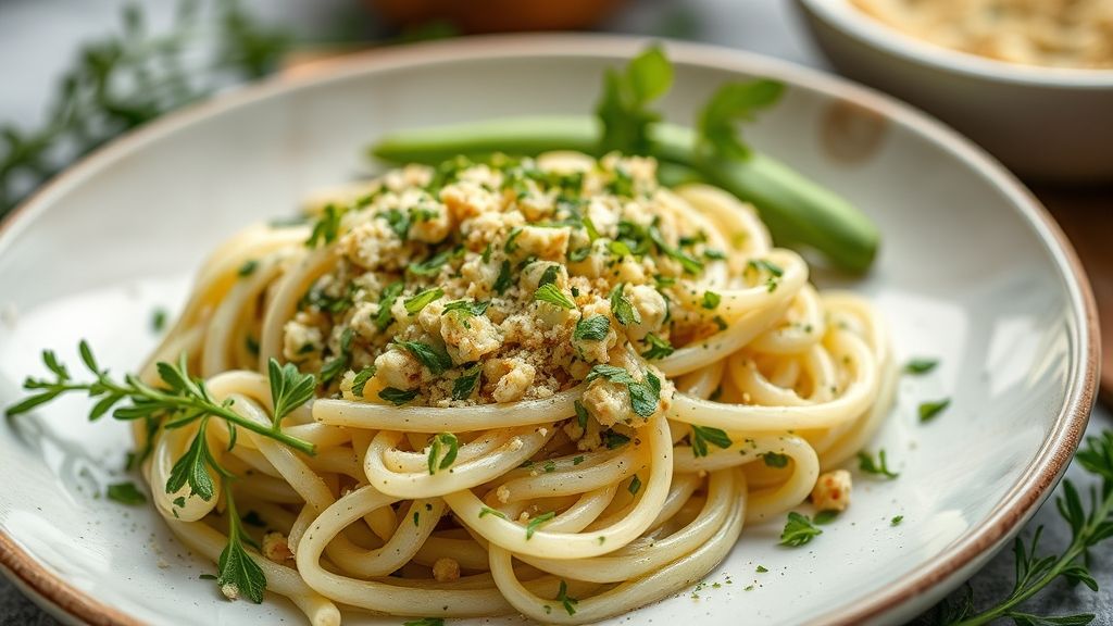 Pote de vidro com tempero verde caseiro fresco, exibindo cor vibrante e textura cremosa, cercado por ervas e alho