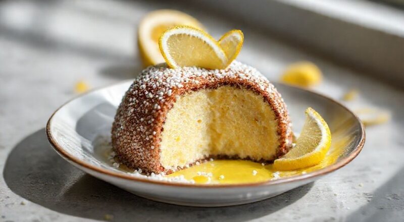 Brigadeiros de limão sem açúcar dispostos em forminhas brancas, polvilhados com leite em pó e raspas de limão