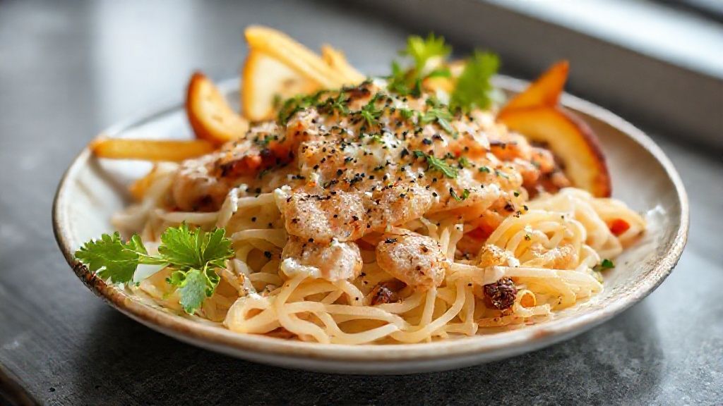 Lanche low carb dourado e gratinado, com queijo derretido, servido quente e apetitoso em prato branco