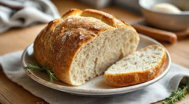 Pães dourados, crocantes por fora e macios por dentro, sobre uma tábua de madeira, transmitindo aconchego e sabor.