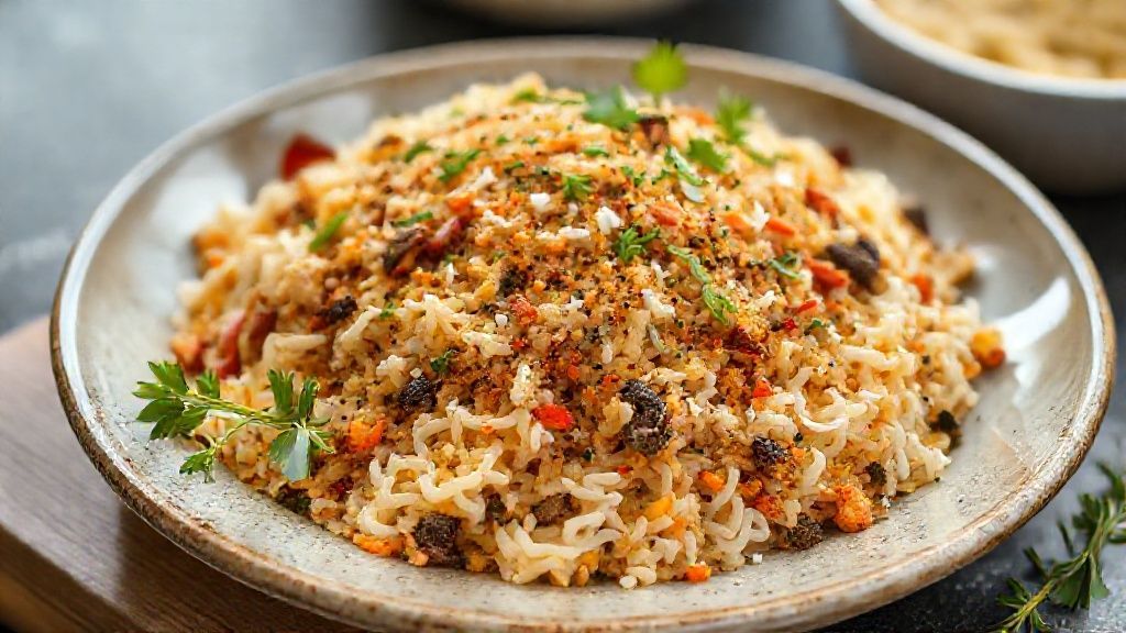 Pote de vidro com tempero caseiro feito com ervas frescas e azeite, pronto para uso