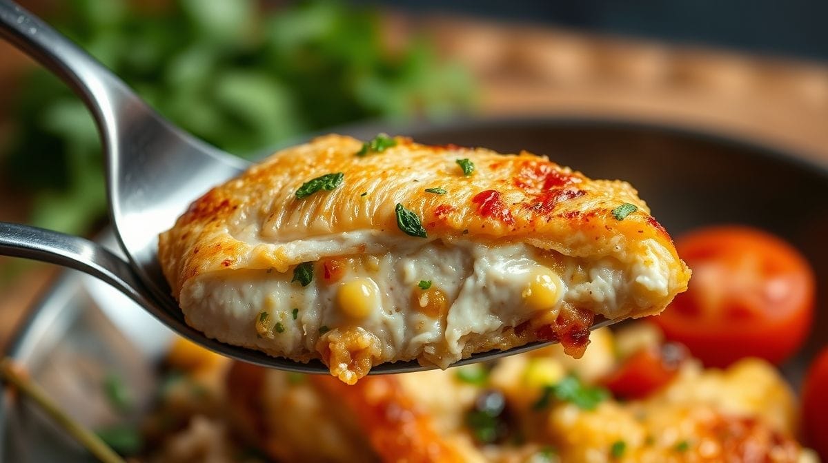 Close-up do frango com quiabo sendo servido, mostrando a textura firme do quiabo sem baba, com detalhes de cheiro-verde e tomate, iluminação natural ressaltando a comida apetitosa