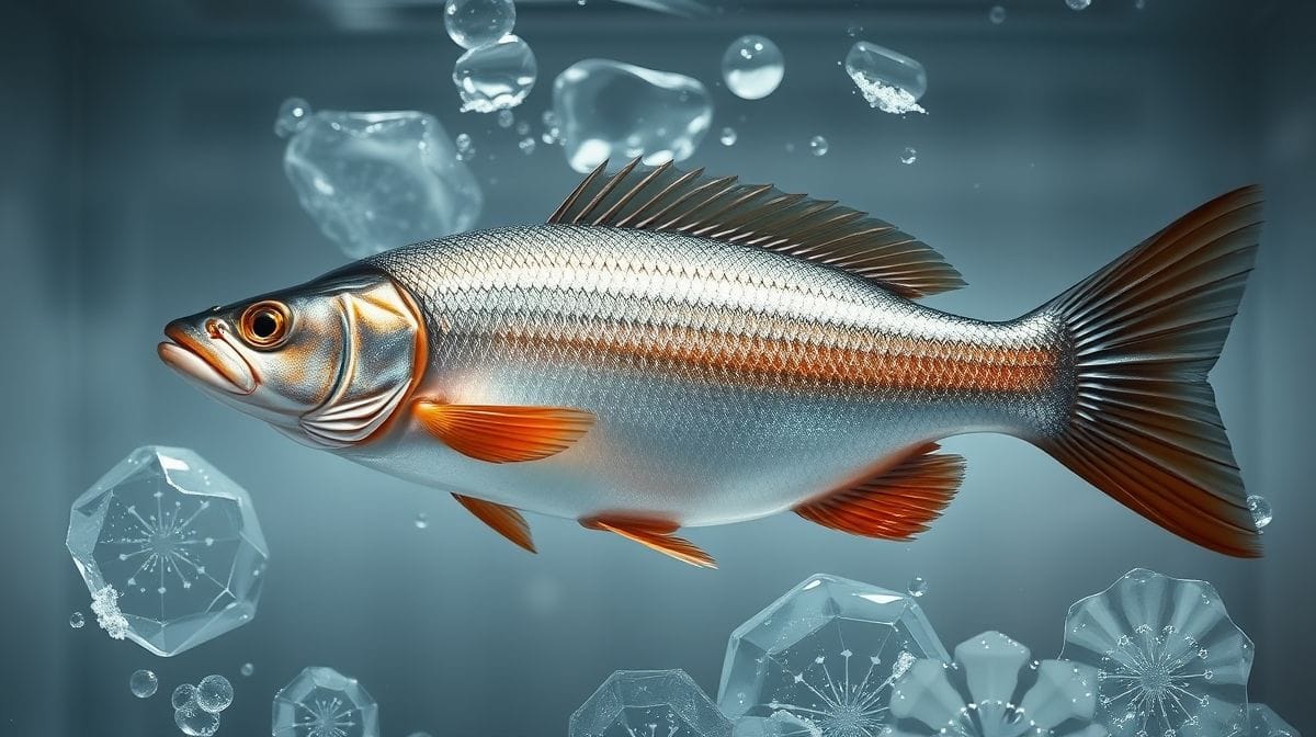 filés de peixe empanados com tapioca em frigideira dourando, vista lateral, óleo brilhoso e textura crocante visível