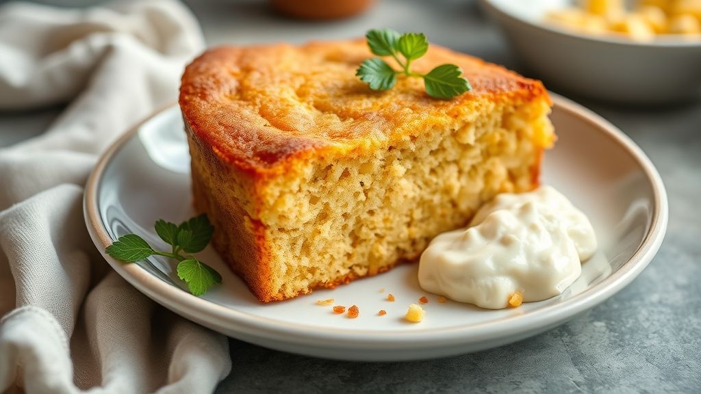 Bolo de fubá sem farinha de trigo dourado e macio, servido em fatias, ideal para acompanhar café ou chá