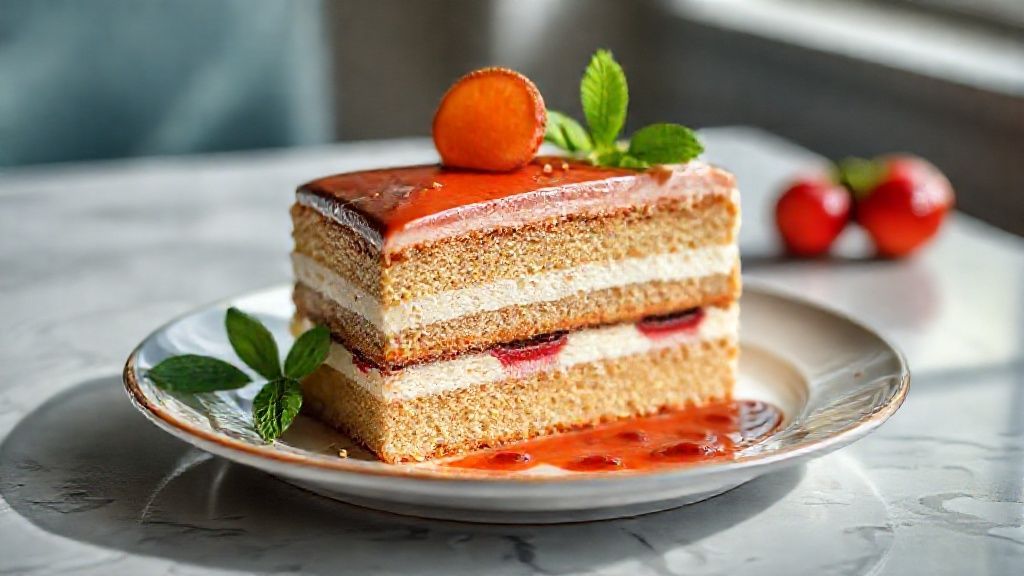 Torta Supreme cremosa com ganache brilhante e decoração com tubetes